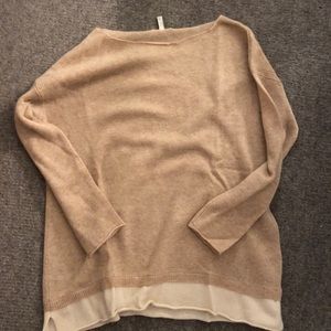 Joie Tan/Cream Colorblock Cashmere Sweater
